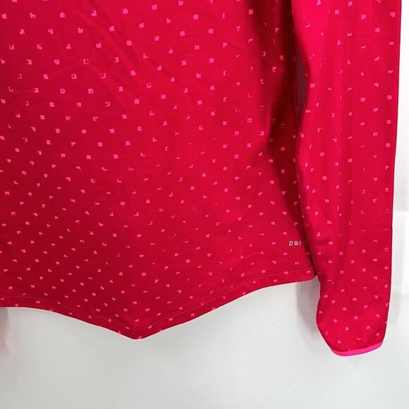 Nike Pro  Dri Fit Women's Pink Print Half Zip Pullover Activewear Top Medium - Picture 12 of 16